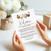 Programme de mariage de poulet rustique et lettre