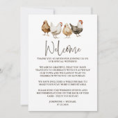 Programme de mariage de poulet rustique et lettre (Devant)