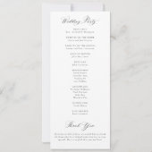Programme de mariage de prairie de fleurs sauvages (Dos)