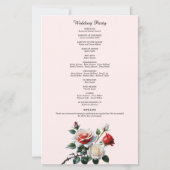 Programme de mariage de roses blanches et roses ro (Dos)