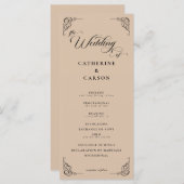 Programme de mariage de script de calligraphie bei (Devant / Derrière)