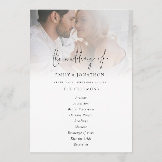 Programme de mariage de script de superposition de (Devant)