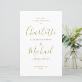 Programme de mariage de script Gold Signature (Debout devant)