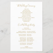 Programme de mariage de script Gold Signature (Dos)