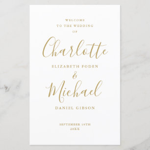 Programme de mariage de script Gold Signature