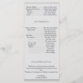 Programme de mariage de Starfish Aqua et Grey Band (Dos)