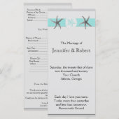 Programme de mariage de Starfish Aqua et Grey Band (Devant / Derrière)