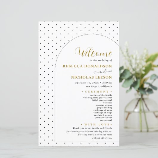 Programme de mariage de texte de script d'arc mini (Debout devant)