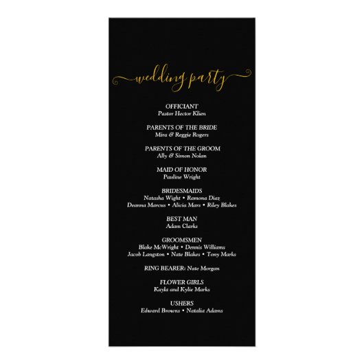 Programme de mariage de texte de script minimal no (Dos)
