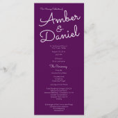 Programme de mariage de texte élégant (Devant)