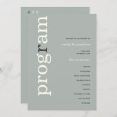 Programme de mariage de texte ivoire de taille sim (Devant / Derrière)