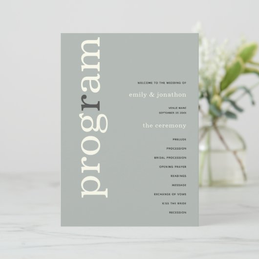 Programme de mariage de texte ivoire de taille sim (Debout devant)