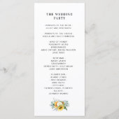 programme de mariage de tournesol d'aquarelle euca (Dos)