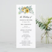 programme de mariage de tournesol d'aquarelle euca (Debout devant)