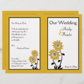 Programme de mariage de tournesol simple (Devant / Derrière)