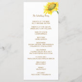 Programme de mariage de tournesol tout simplement (Dos)