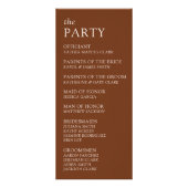 Programme de mariage de typographie moderne et élé (Dos)