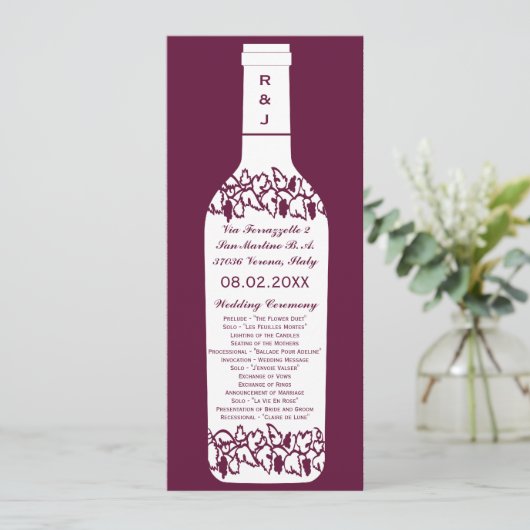 Programme de mariage de vignoble (Debout devant)