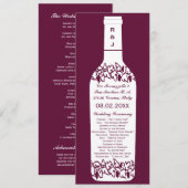Programme de mariage de vignoble (Devant / Derrière)