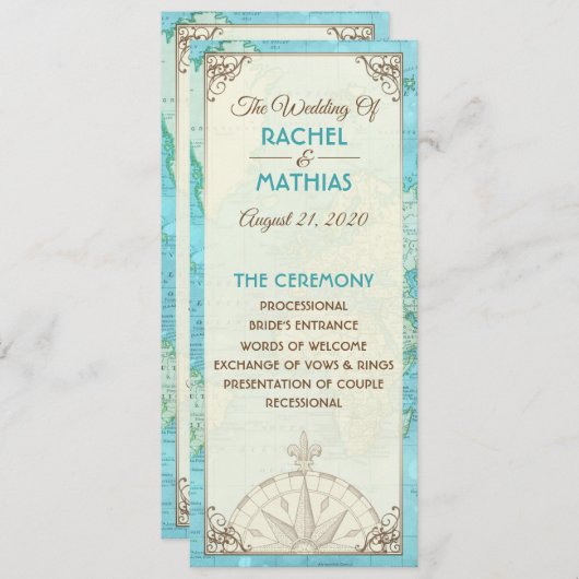 Programme de mariage de voyage (Devant / Derrière)