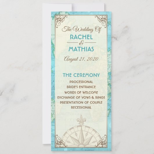 Programme de mariage de voyage (Devant)