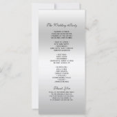 Programme de mariage décoratif en argent (Dos)