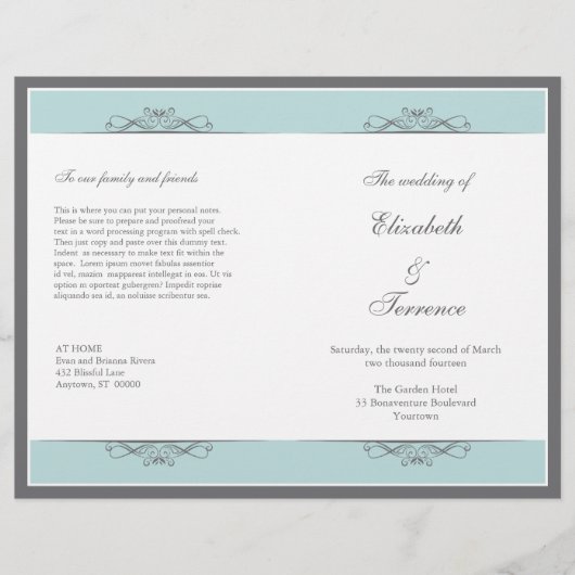 Programme de mariage décoratif moderne Circulaire (Devant)
