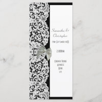 Programme de mariage d'église en dentelle noire et