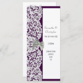 Programme de mariage d'église en dentelle violet e (Devant / Derrière)