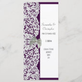 Programme de mariage d'église en dentelle violet e (Devant)