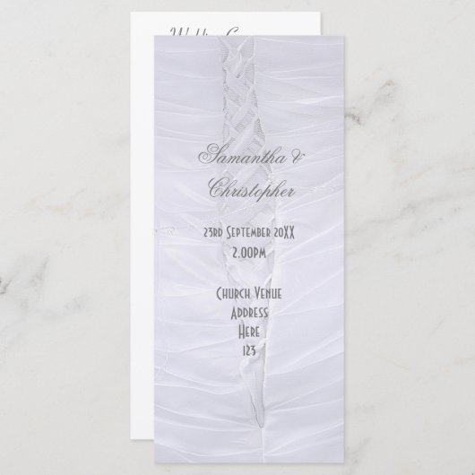 Programme de mariage d'église mariage blanche trad (Devant / Derrière)