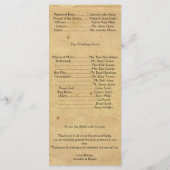 Programme de mariage d'élégance à l'ancienne (Dos)