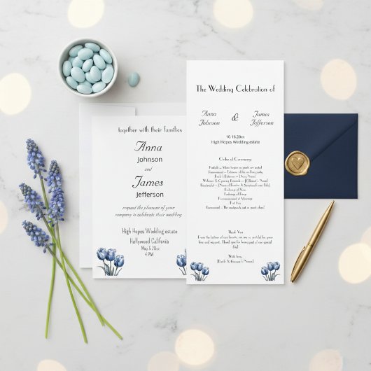 Programme de mariage Delft Blue Tulip