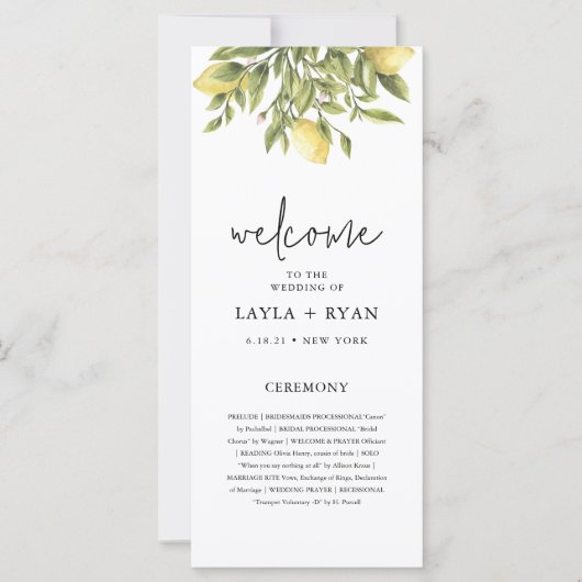 Programme de mariage des agrumes de citron CITRON (Devant)