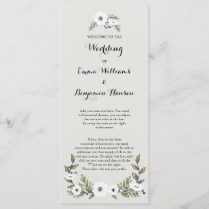 Programme de mariage des anémones peints par la ma