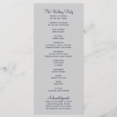 Programme de mariage des arbres d'hiver (Dos)