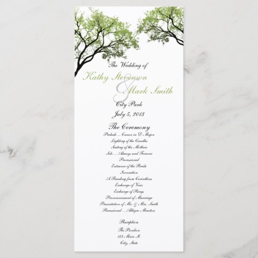 Programme de mariage des arbres du printemps (Devant)