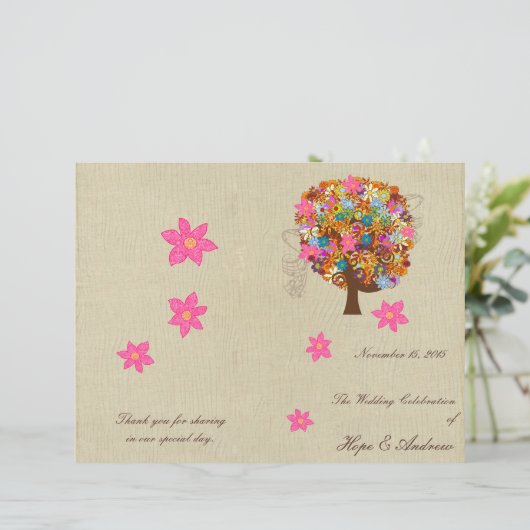 Programme de mariage des arbres fleuris (Debout devant)