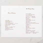 Programme de mariage des arbres fleuris (Dos)