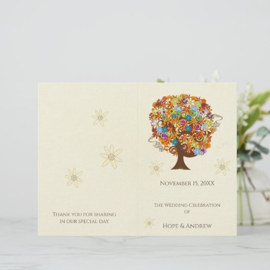 Programme de mariage des arbres fleuris (Debout devant)