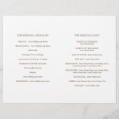 Programme de mariage des catalogues de saules jaun (Dos)