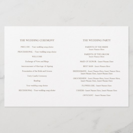 Programme de mariage des catchs jaune aquarelle (Dos)