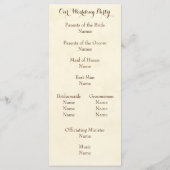 Programme de mariage des cerfs d'aquarelle (Dos)