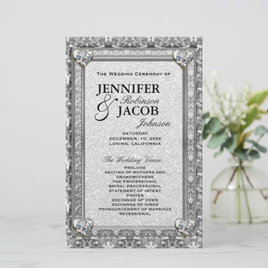 Programme de mariage des Coeurs d'argent (Debout devant)