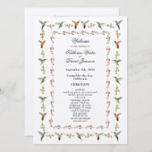 Programme de mariage des colibris (Devant / Derrière)