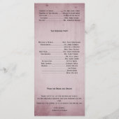 Programme de mariage des colibris roses (Dos)