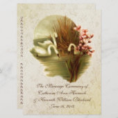 Programme de mariage des cygnes vintages (Devant / Derrière)