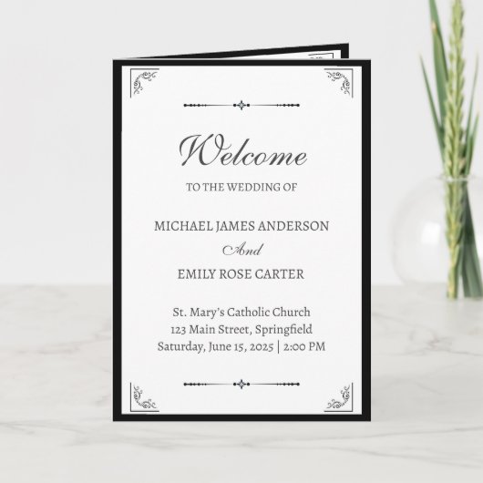 Programme de mariage des églises catholiques (Devant)