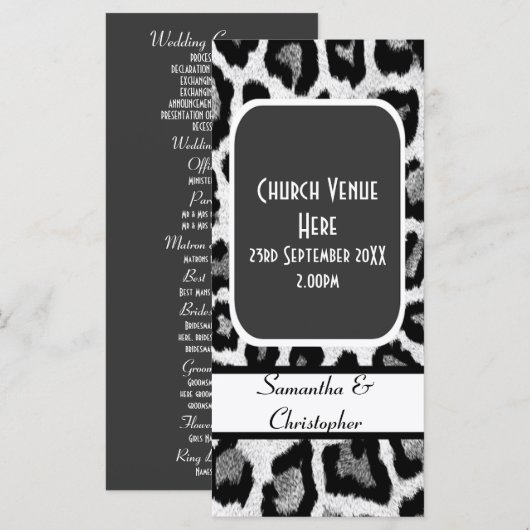 Programme de mariage des empreintes de léopard noi (Devant / Derrière)