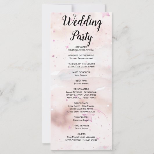 Programme de mariage des étoiles blanches, blanche (Dos)